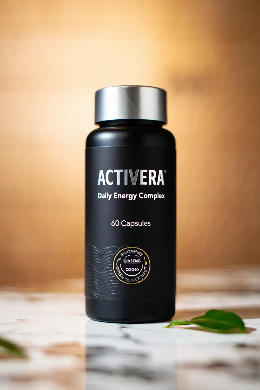 Activera dietary supplement package showing the balanced complex formula for daily energy support